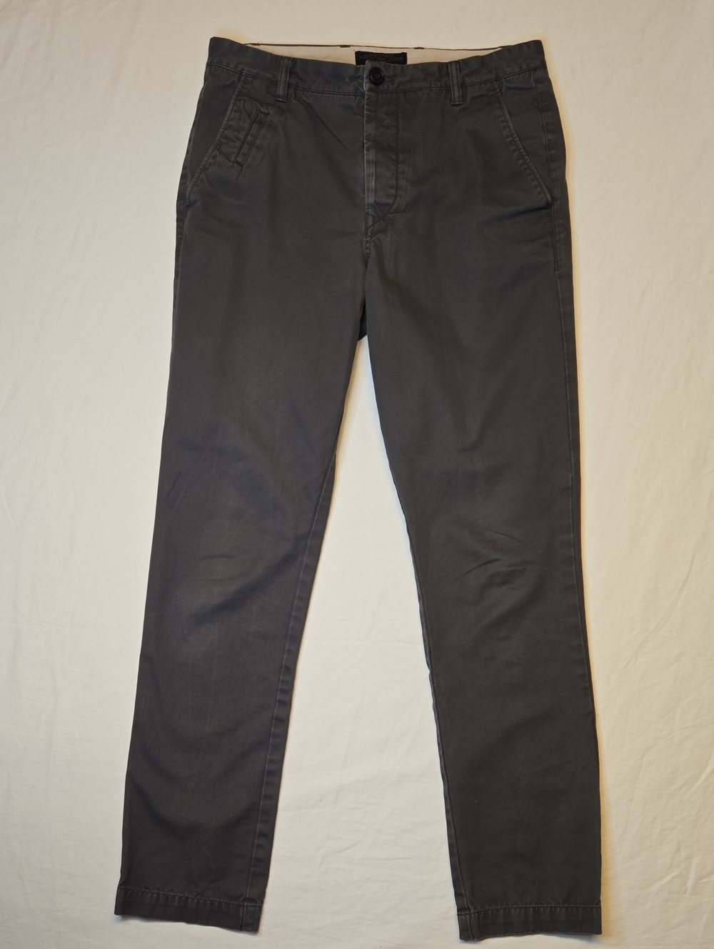 All Saints Dark Gray Slim Tapered Gray Casual Cotton Chino Pants